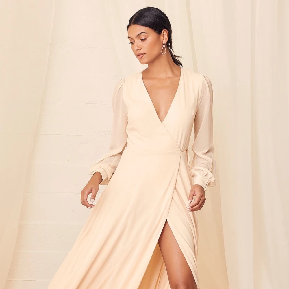 Lulus my whole heart cream dress